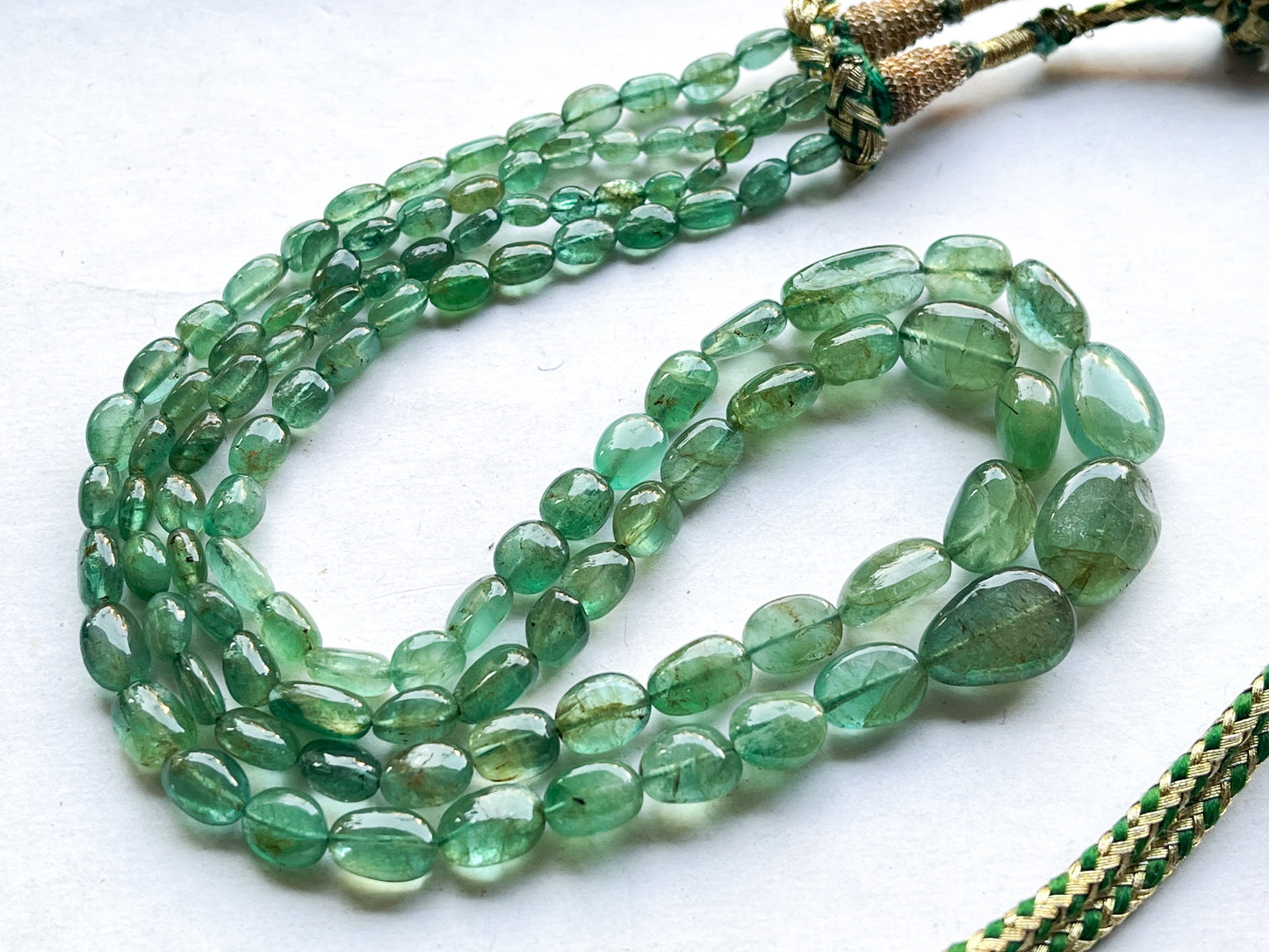 Natural Zambian Emerald Smooth Tumble Shape Beads