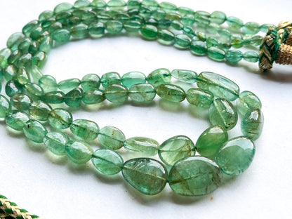 Natural Zambian Emerald Smooth Tumble Shape Beads