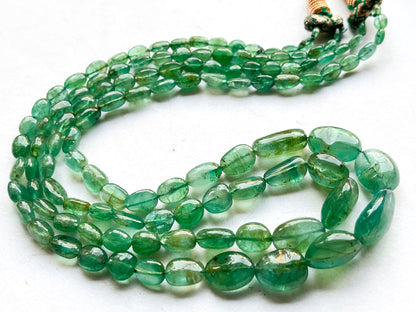 Natural Zambian Emerald Smooth Tumble Shape Beads