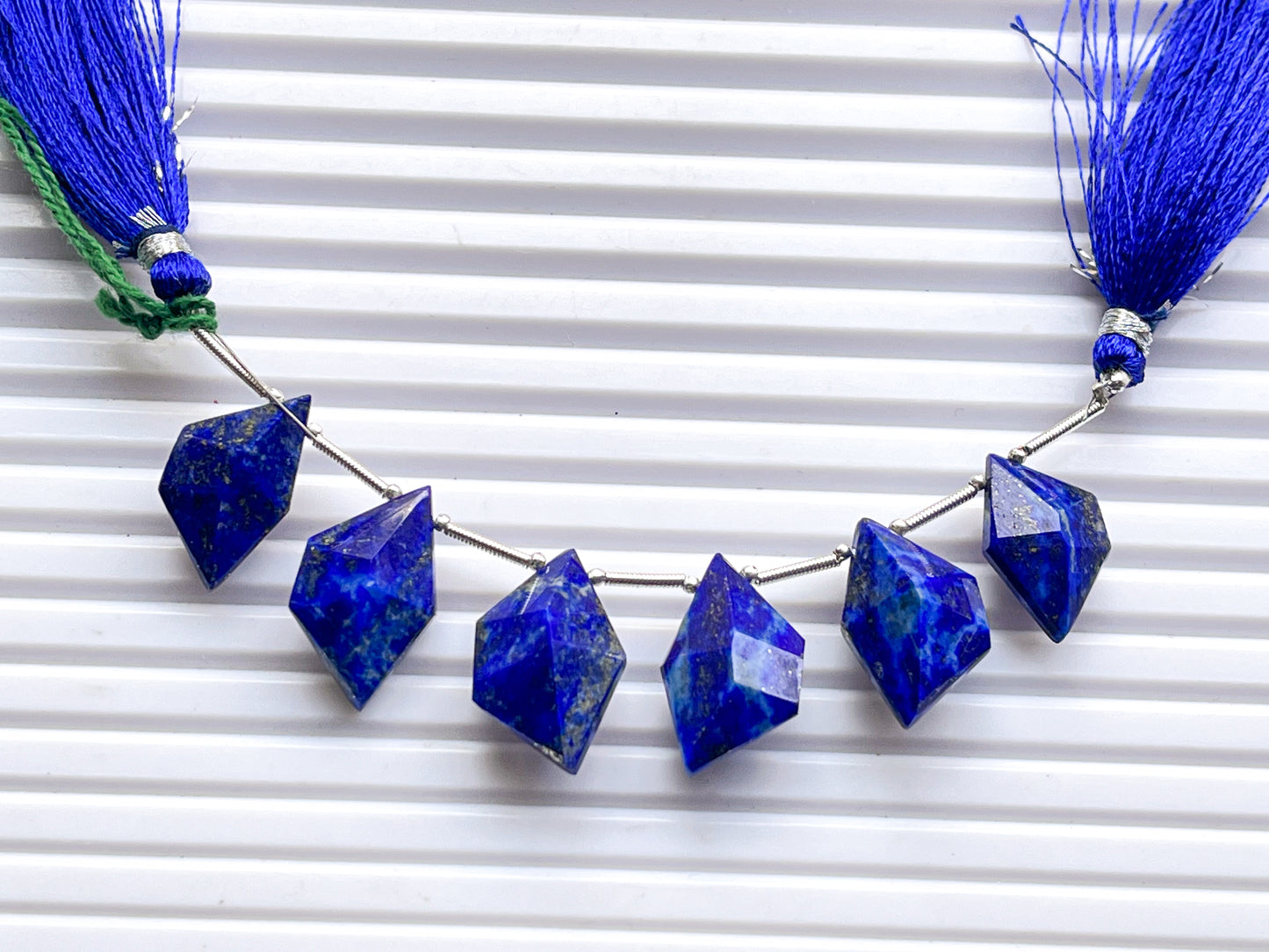 Natural Lapis Lazuli Faceted Spindle shape beads