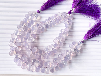 Lavender Quartz faceted teardrop beads