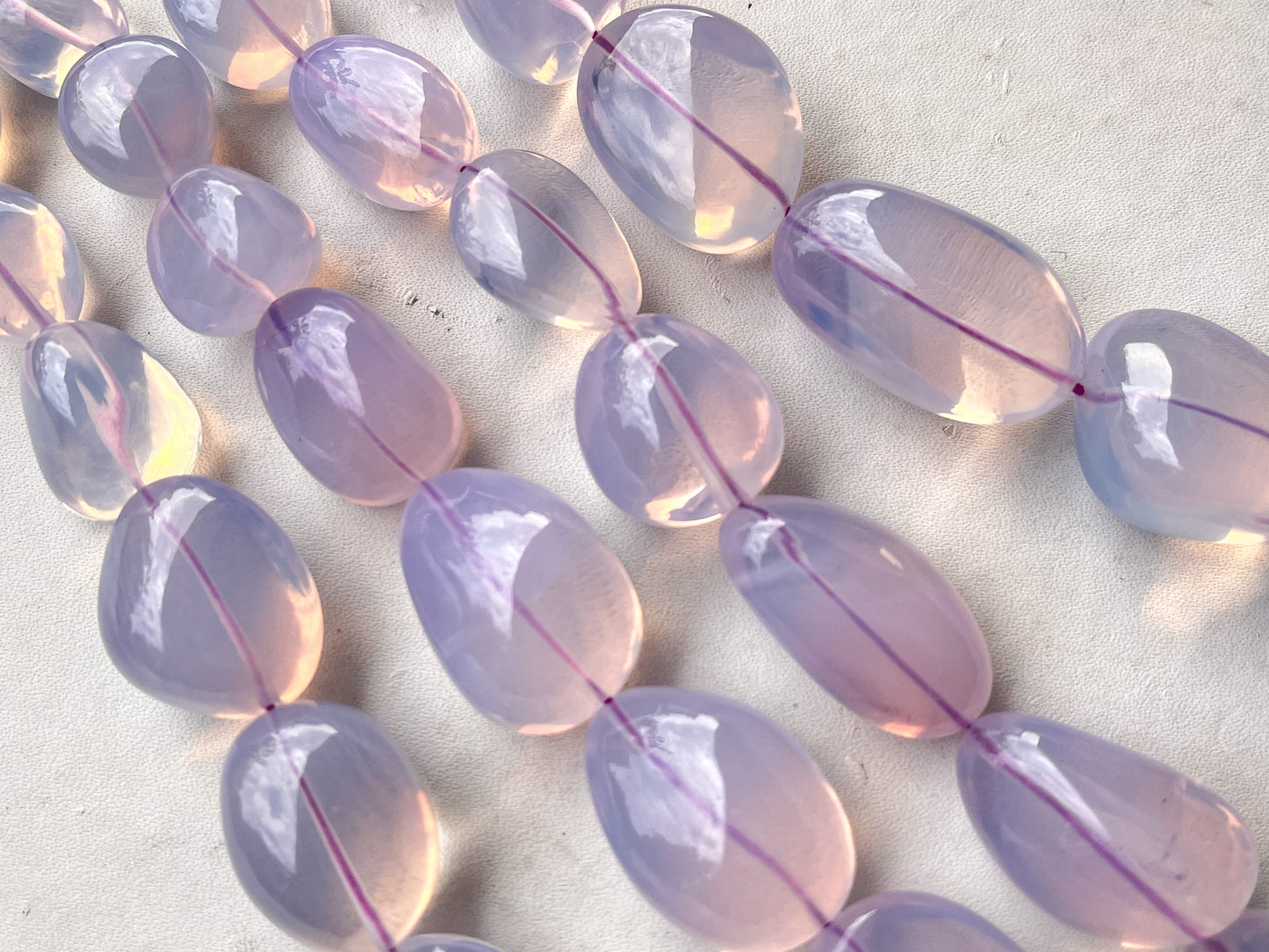 AAA Natural Lavender Quartz Smooth Big Tumble Shape Clear Quality Beads