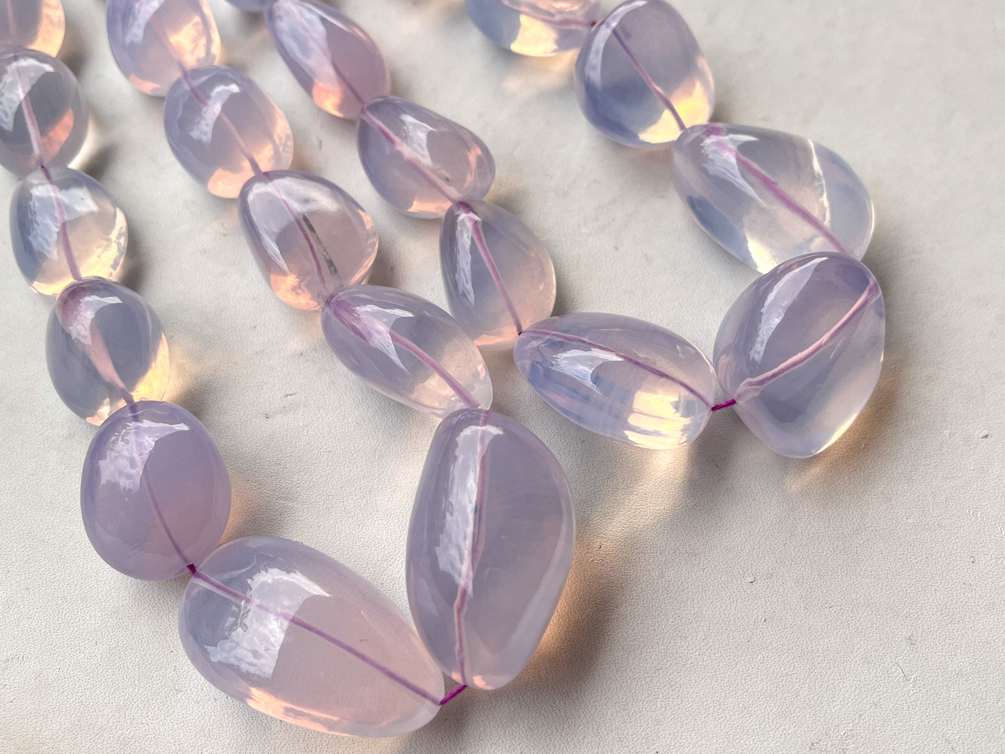 AAA Natural Lavender Quartz Smooth Big Tumble Shape Clear Quality Beads