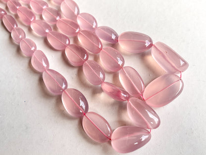 AAA Natural Rose Quartz Smooth Tumble Shape Clear Quality Beads