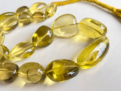 AA Natural Lemon Quartz Smooth Big Tumble Shape Clear Quality Beads