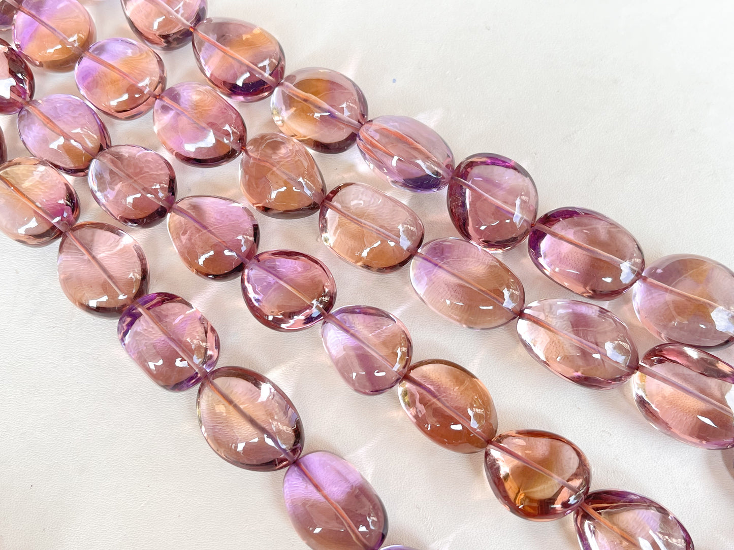 AAA Natural Ametrine Smooth Big Tumble Shape Clear Quality Beads