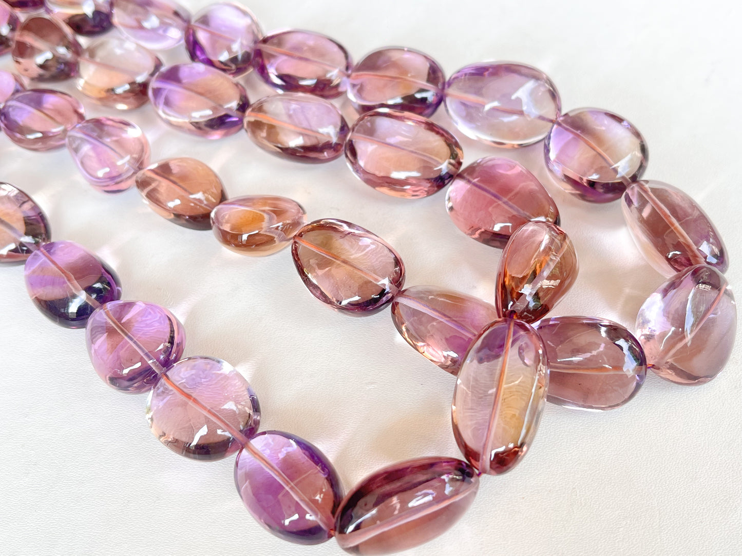 AAA Natural Ametrine Smooth Big Tumble Shape Clear Quality Beads