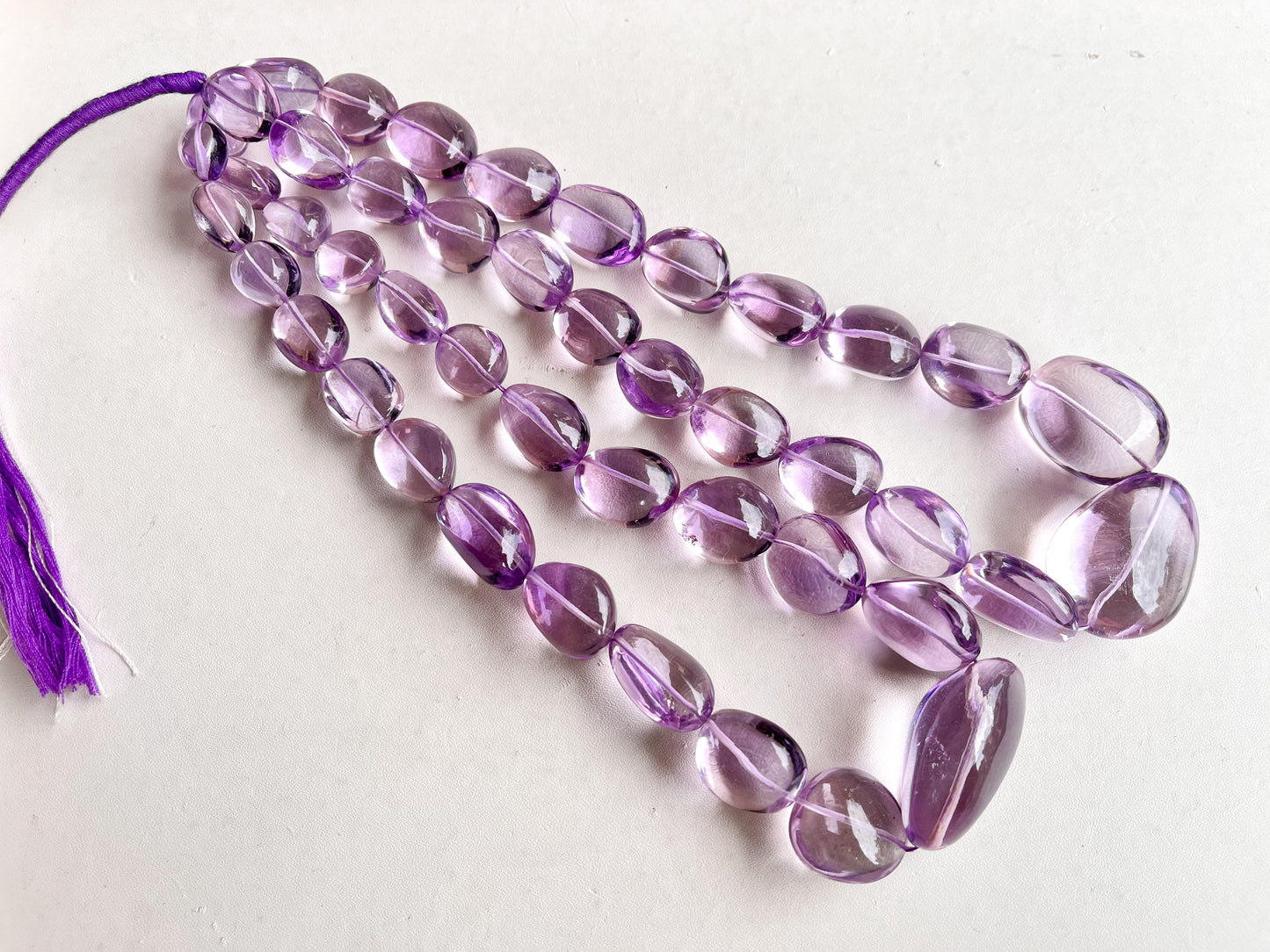 AAA Natural Pink Amethyst Smooth Big Tumble Shape Clear Quality Beads