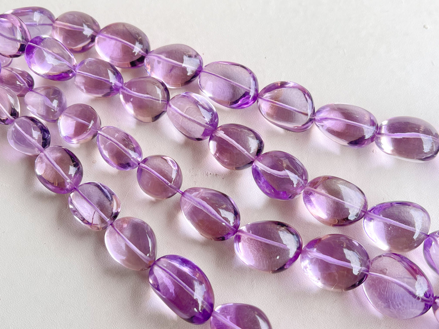 AAA Natural Pink Amethyst Smooth Big Tumble Shape Clear Quality Beads