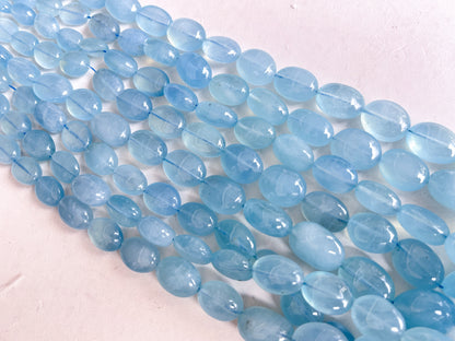 AAA Milky Aquamarine Smooth Tumble Shape Beads