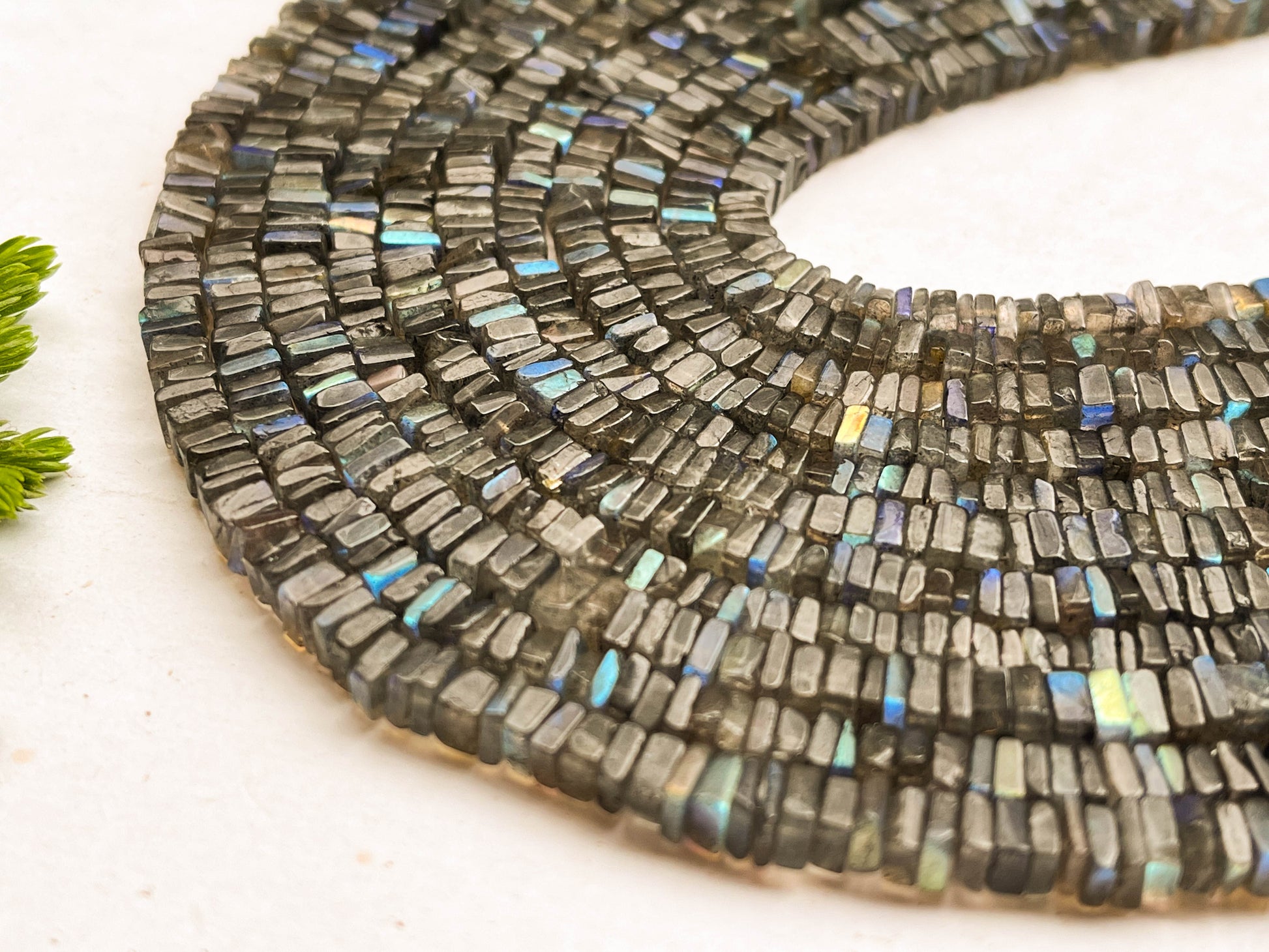 Labradorite Square Heishi shape beads Beadsforyourjewelry