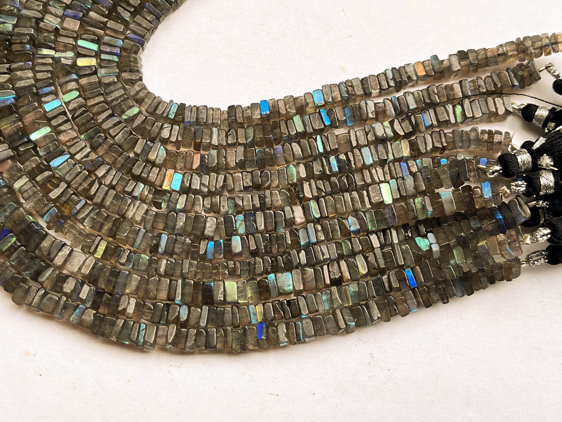 Labradorite Square Heishi shape beads Beadsforyourjewelry