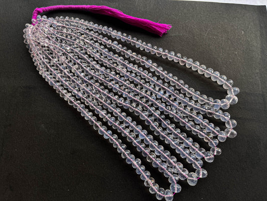 Lavender Quartz Faceted Rondelle Beads | 16 inch Beadsforyourjewelry