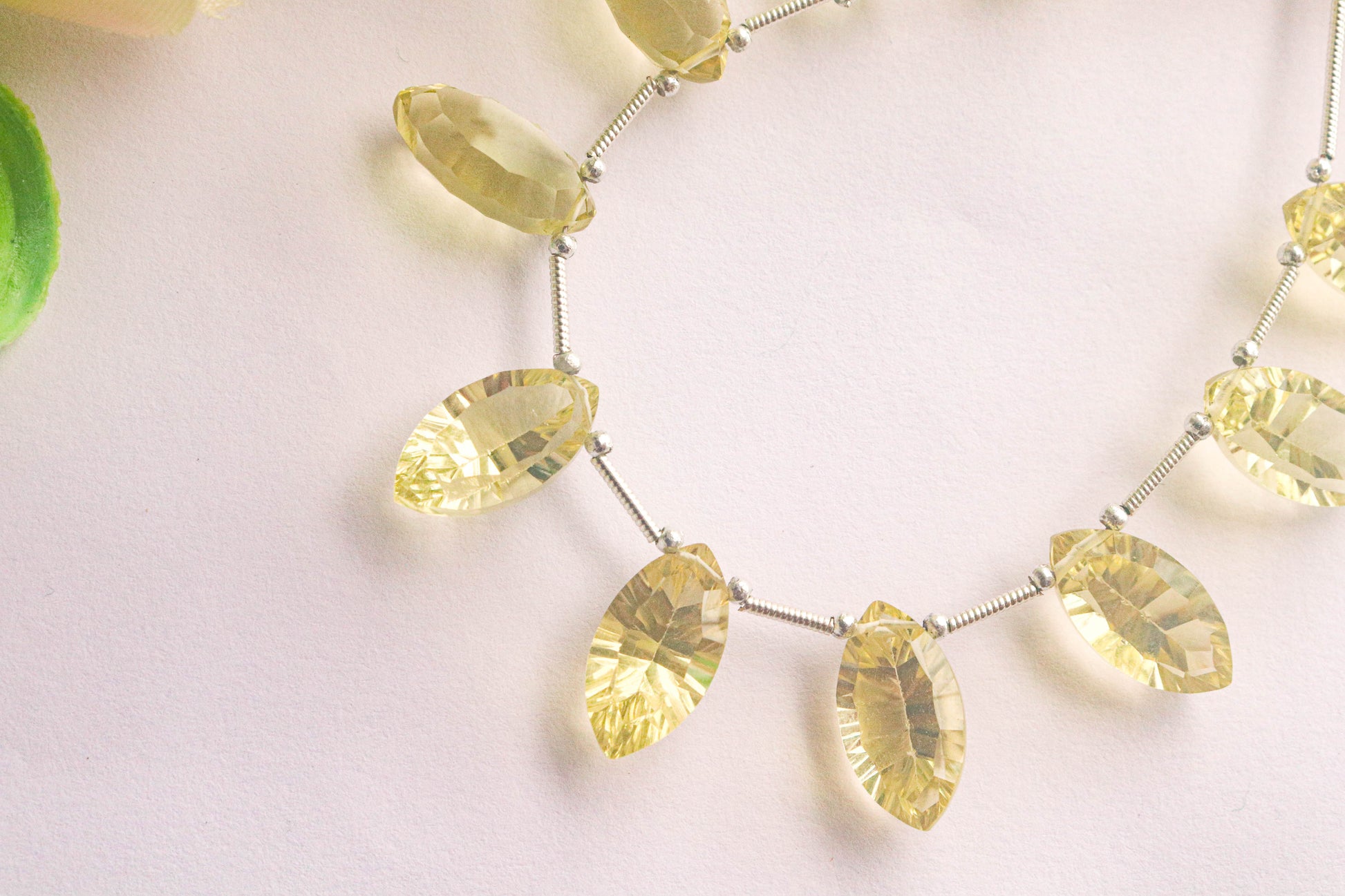 Lemon Quartz Concave cut Marquise Shape Beads Beadsforyourjewelry