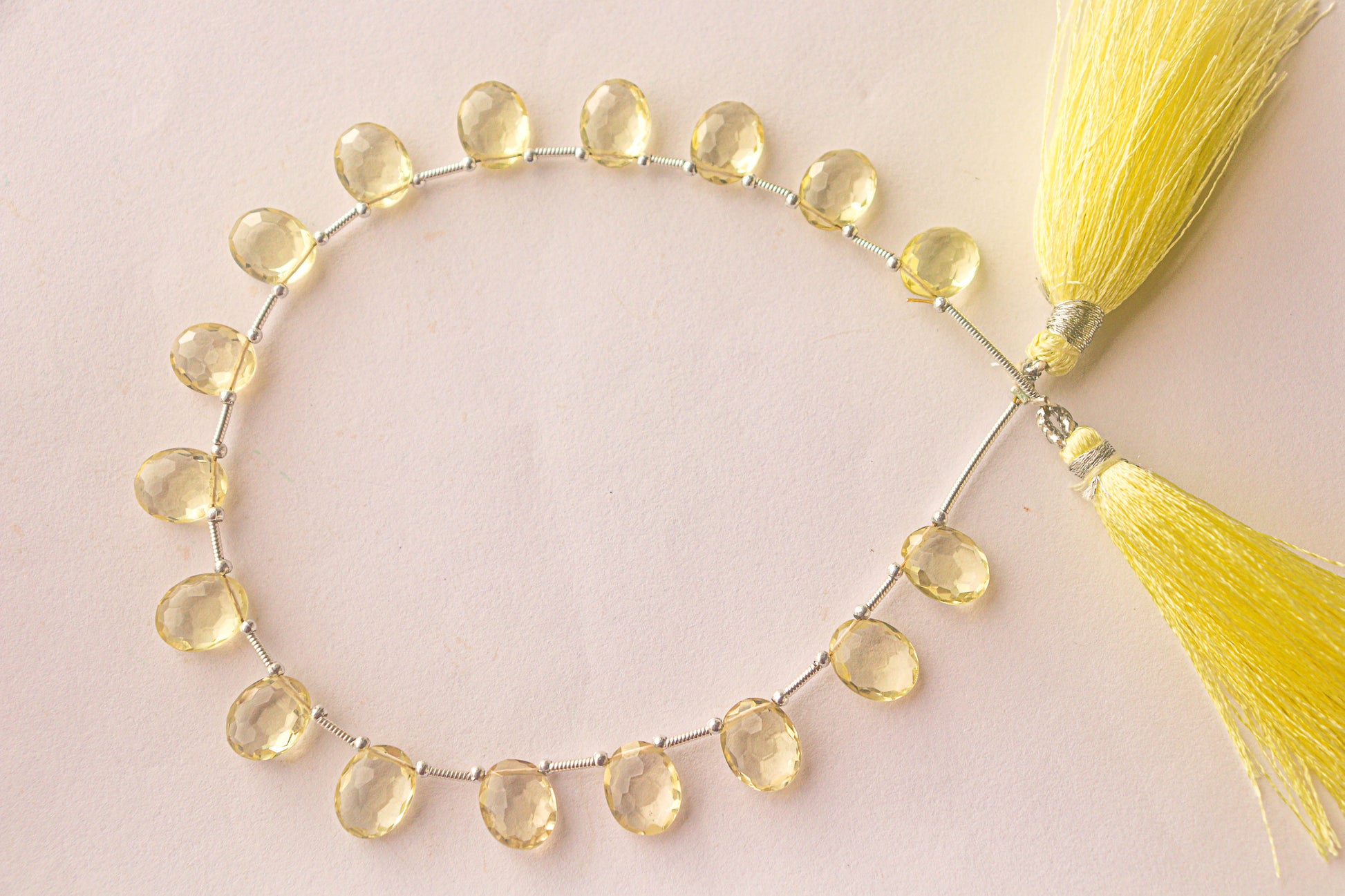 Lemon Quartz Oval Shape Beads Beadsforyourjewelry