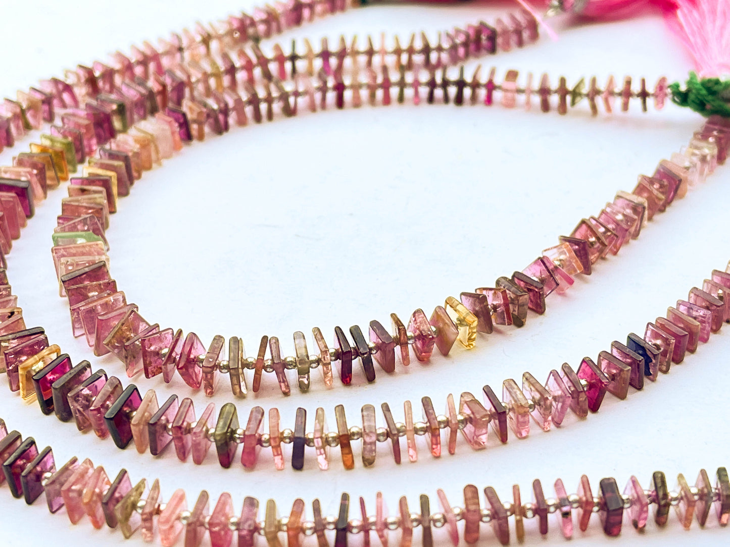 Multi Tourmaline Smooth Square shape Heishi beads | 10 Inch Beadsforyourjewelry