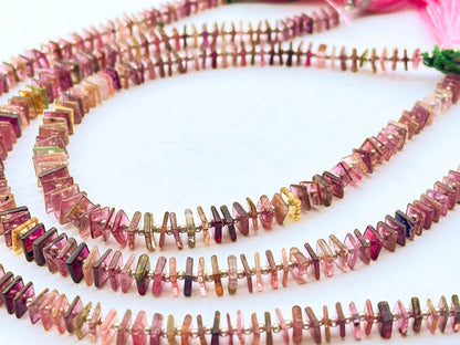 Multi Tourmaline Smooth Square shape Heishi beads | 10 Inch Beadsforyourjewelry