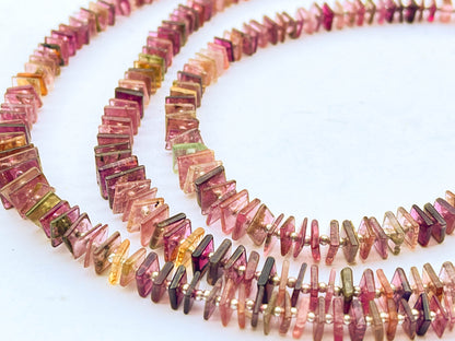 Multi Tourmaline Smooth Square shape Heishi beads | 10 Inch Beadsforyourjewelry