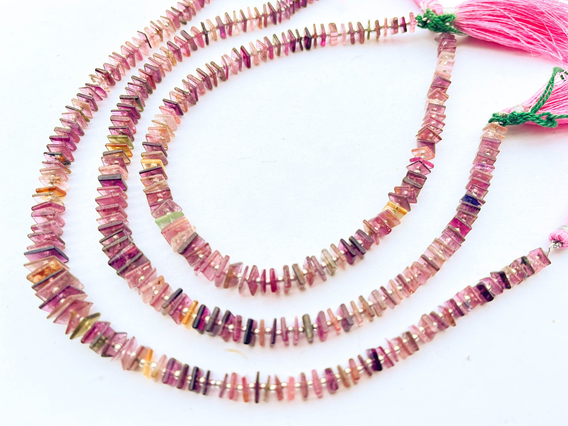 Multi Tourmaline Smooth Square shape Heishi beads | 10 Inch Beadsforyourjewelry