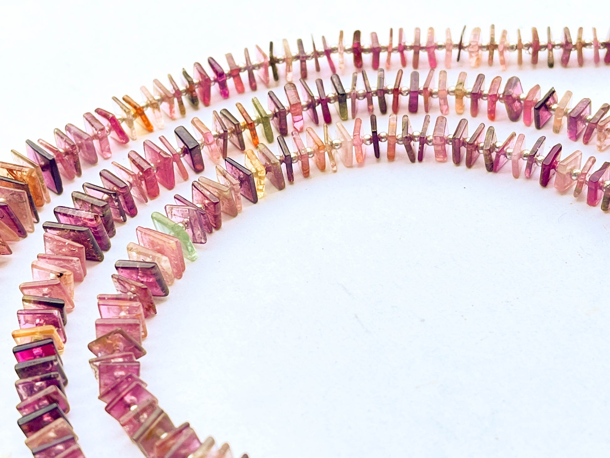 Multi Tourmaline Smooth Square shape Heishi beads | 10 Inch Beadsforyourjewelry