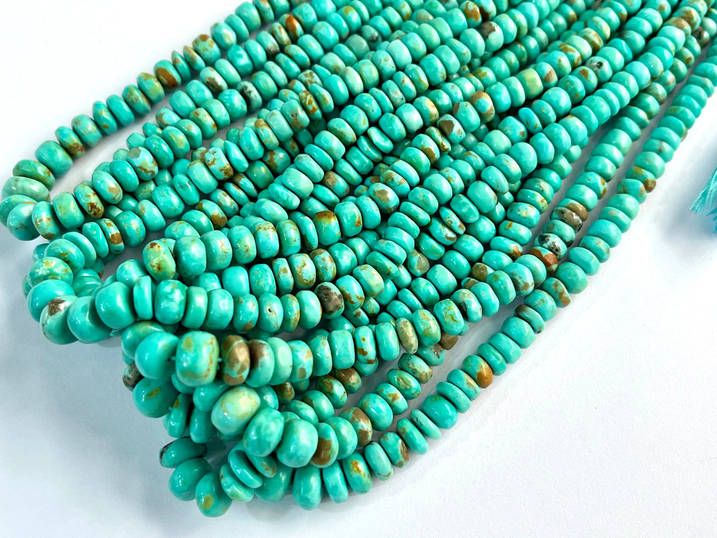 Natural Arizona Turquoise smooth rondelle beads Beadsforyourjewelry