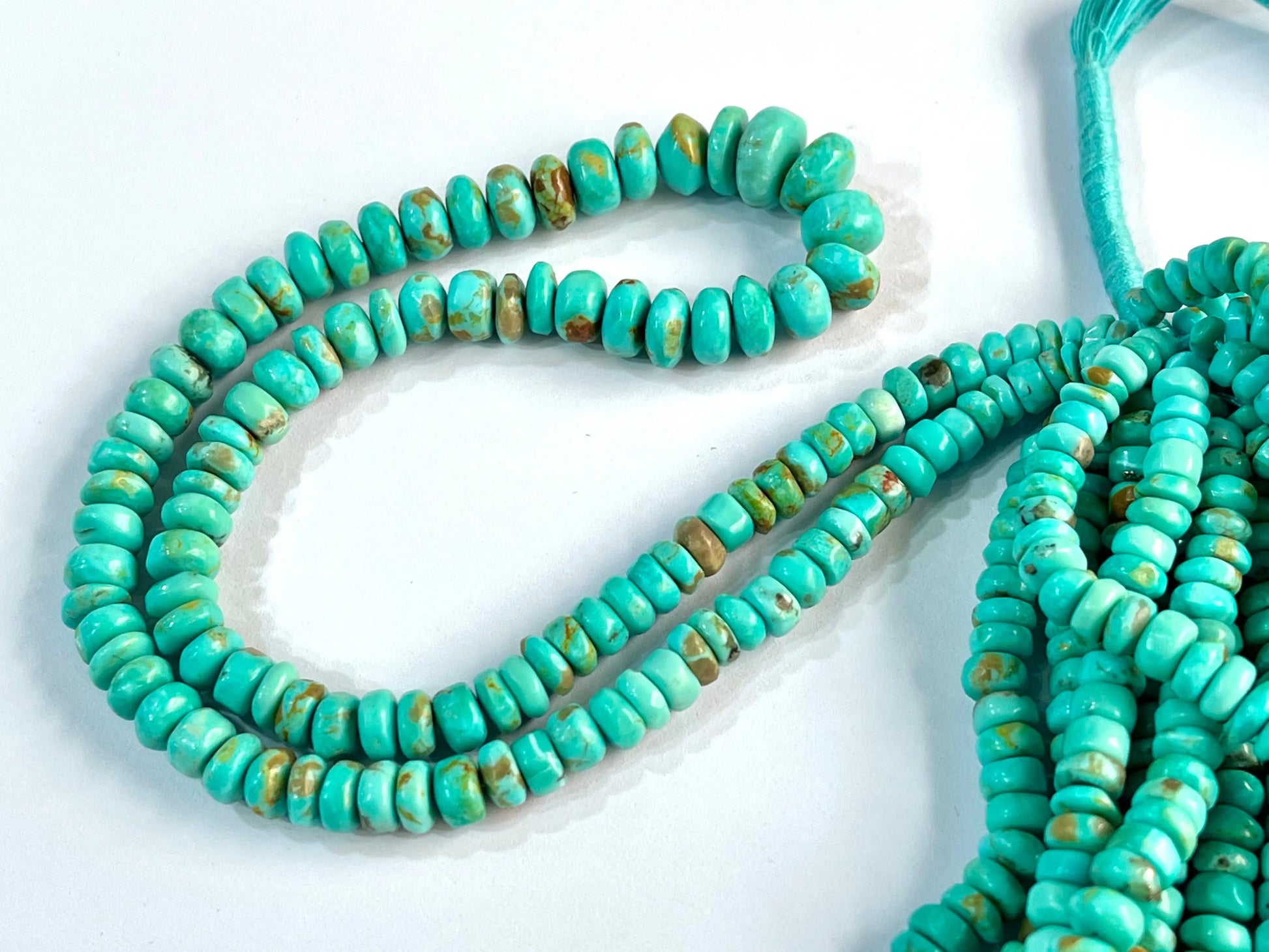 Natural Arizona Turquoise smooth rondelle beads Beadsforyourjewelry