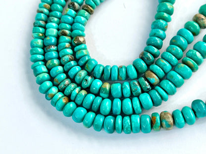 Natural Arizona Turquoise smooth rondelle beads Beadsforyourjewelry