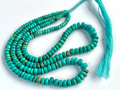 Natural Arizona Turquoise smooth rondelle beads Beadsforyourjewelry