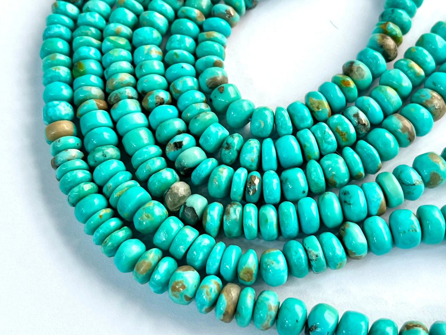 Natural Arizona Turquoise smooth rondelle beads Beadsforyourjewelry