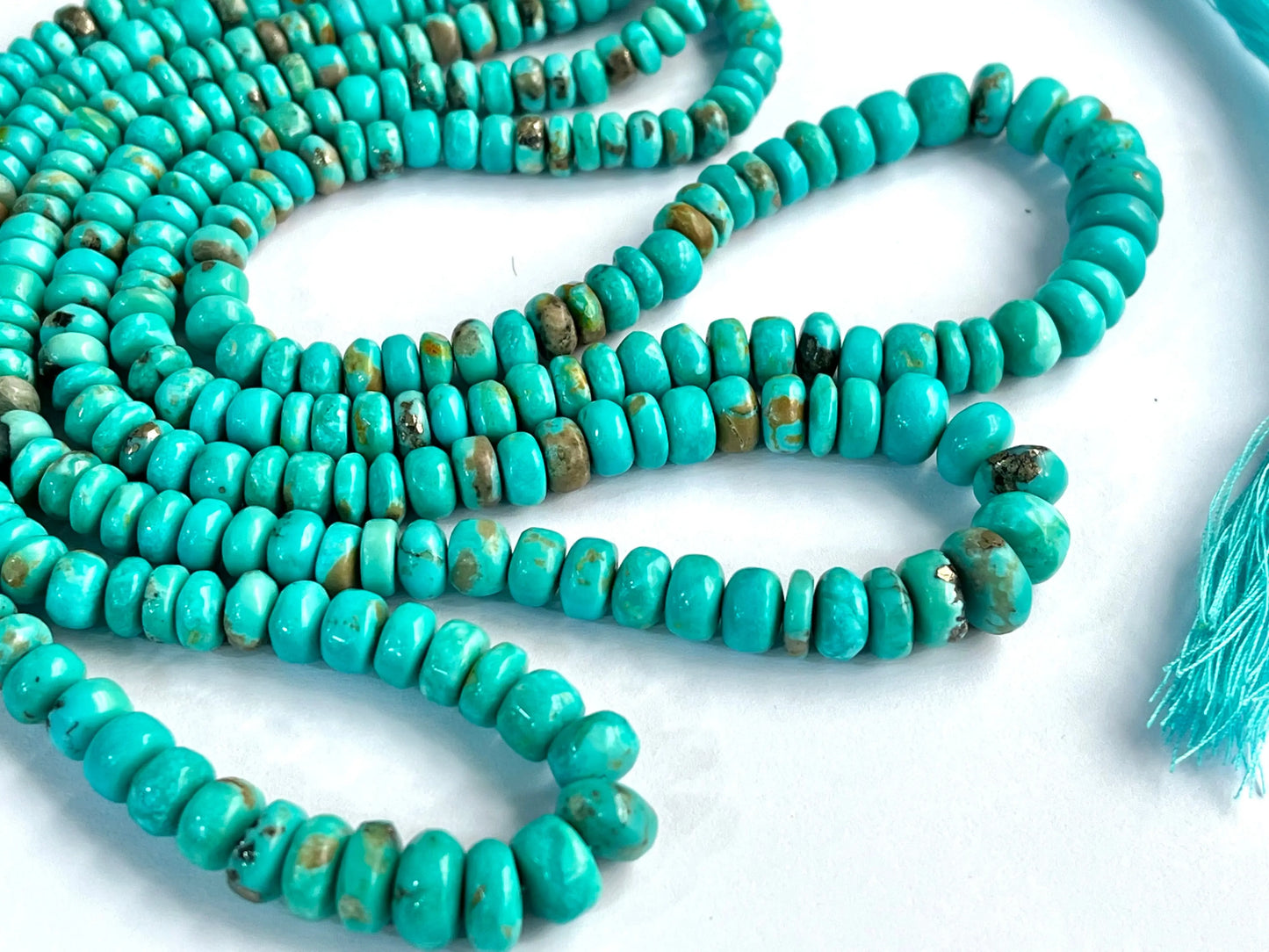 Natural Arizona Turquoise smooth rondelle beads Beadsforyourjewelry