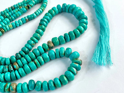 Natural Arizona Turquoise smooth rondelle beads Beadsforyourjewelry