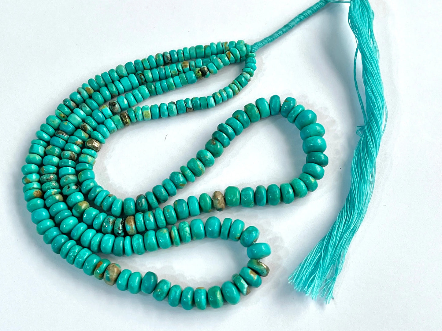 Natural Arizona Turquoise smooth rondelle beads Beadsforyourjewelry