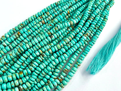 Natural Arizona Turquoise smooth rondelle beads Beadsforyourjewelry