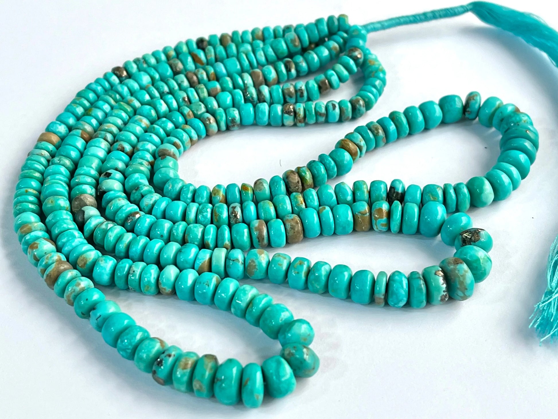 Natural Arizona Turquoise smooth rondelle beads Beadsforyourjewelry