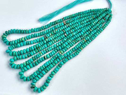 Natural Arizona Turquoise smooth rondelle beads Beadsforyourjewelry