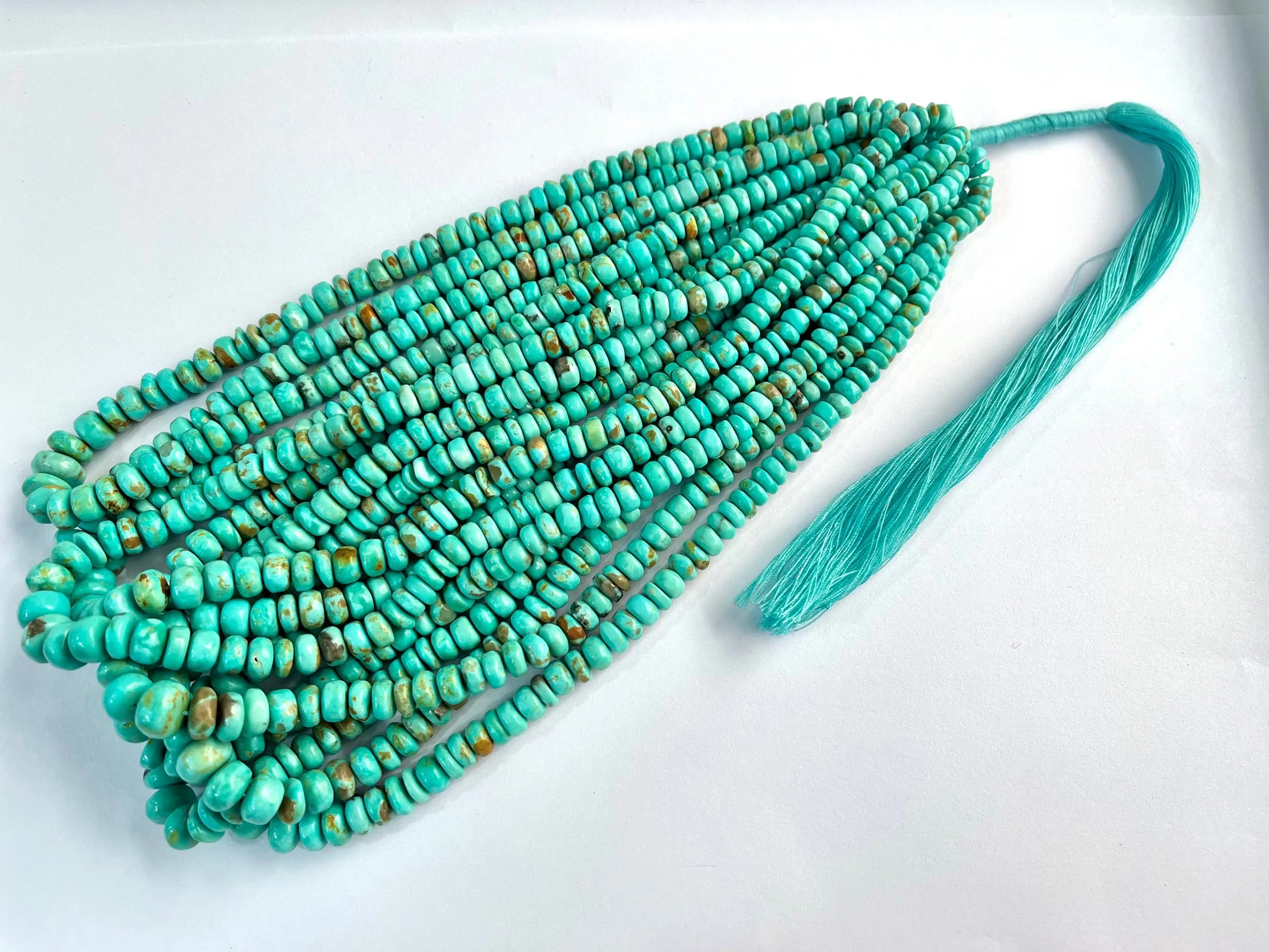 Natural Arizona Turquoise smooth rondelle beads Beadsforyourjewelry