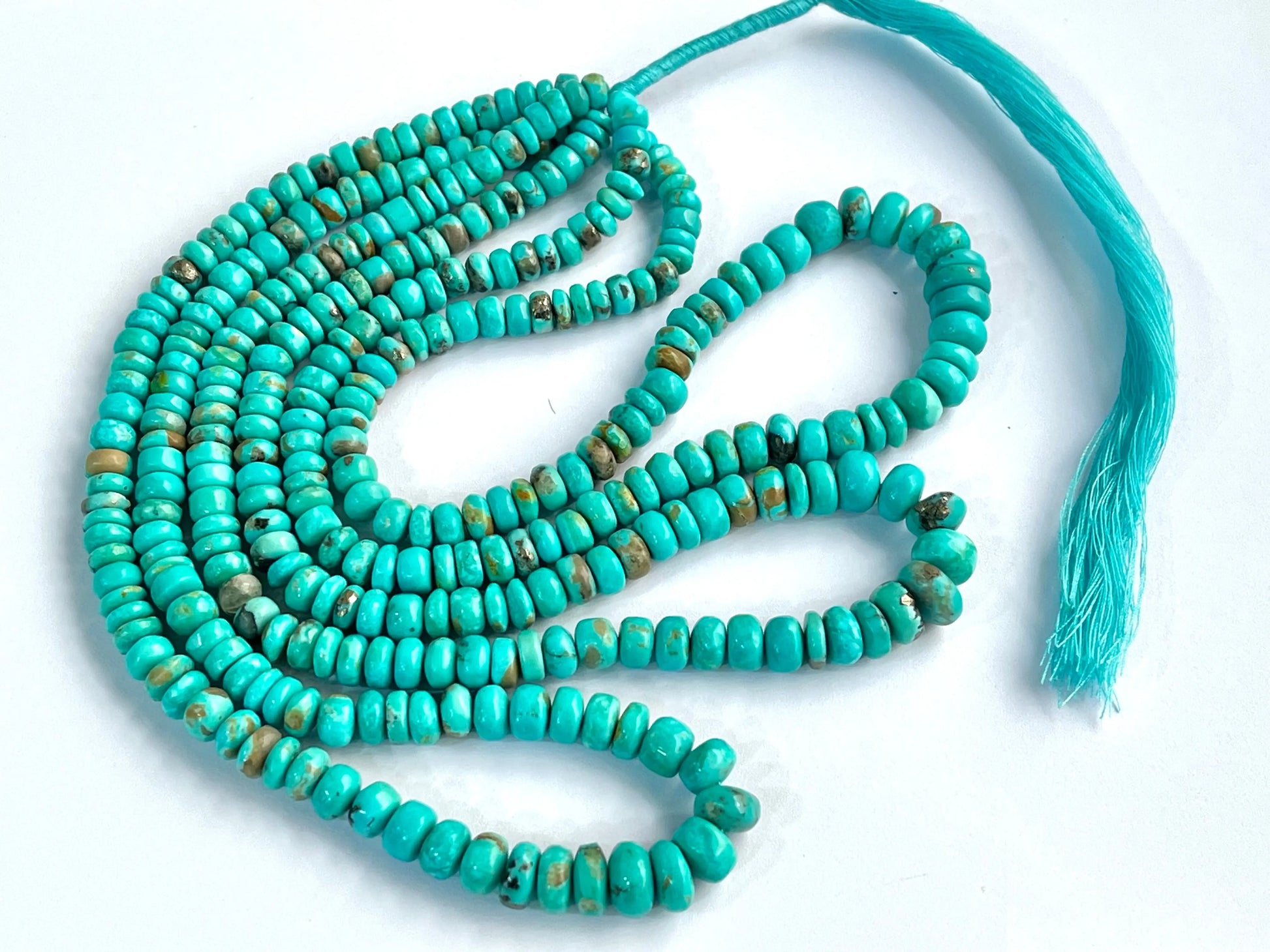 Natural Arizona Turquoise smooth rondelle beads Beadsforyourjewelry