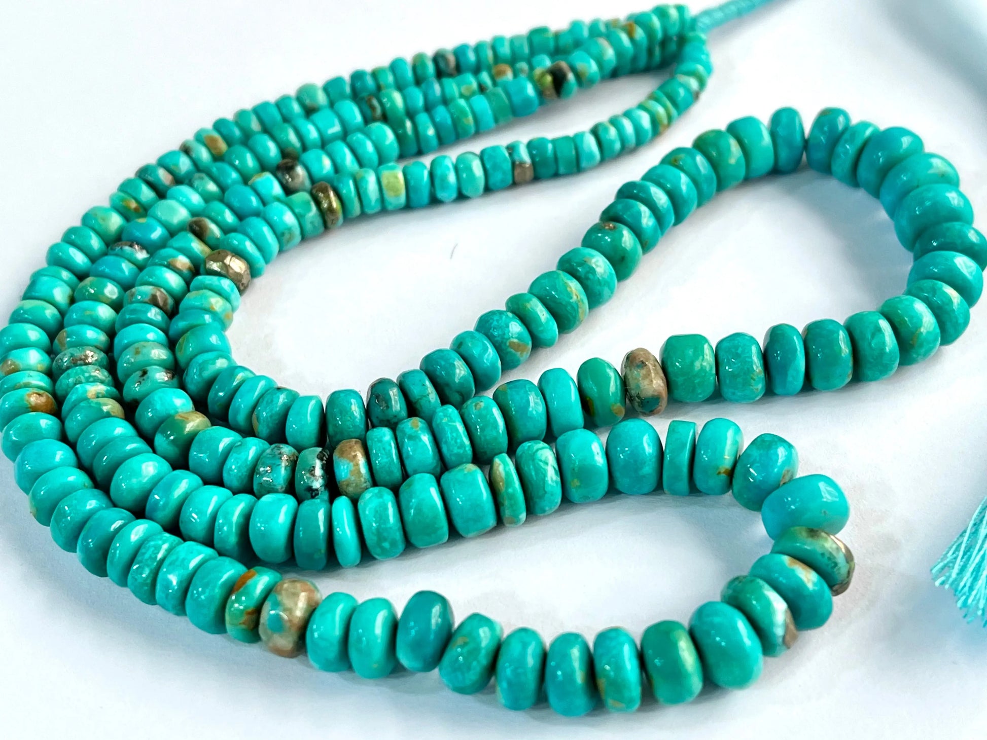 Natural Arizona Turquoise smooth rondelle beads Beadsforyourjewelry