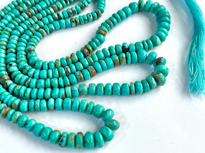 Natural Arizona Turquoise smooth rondelle beads Beadsforyourjewelry