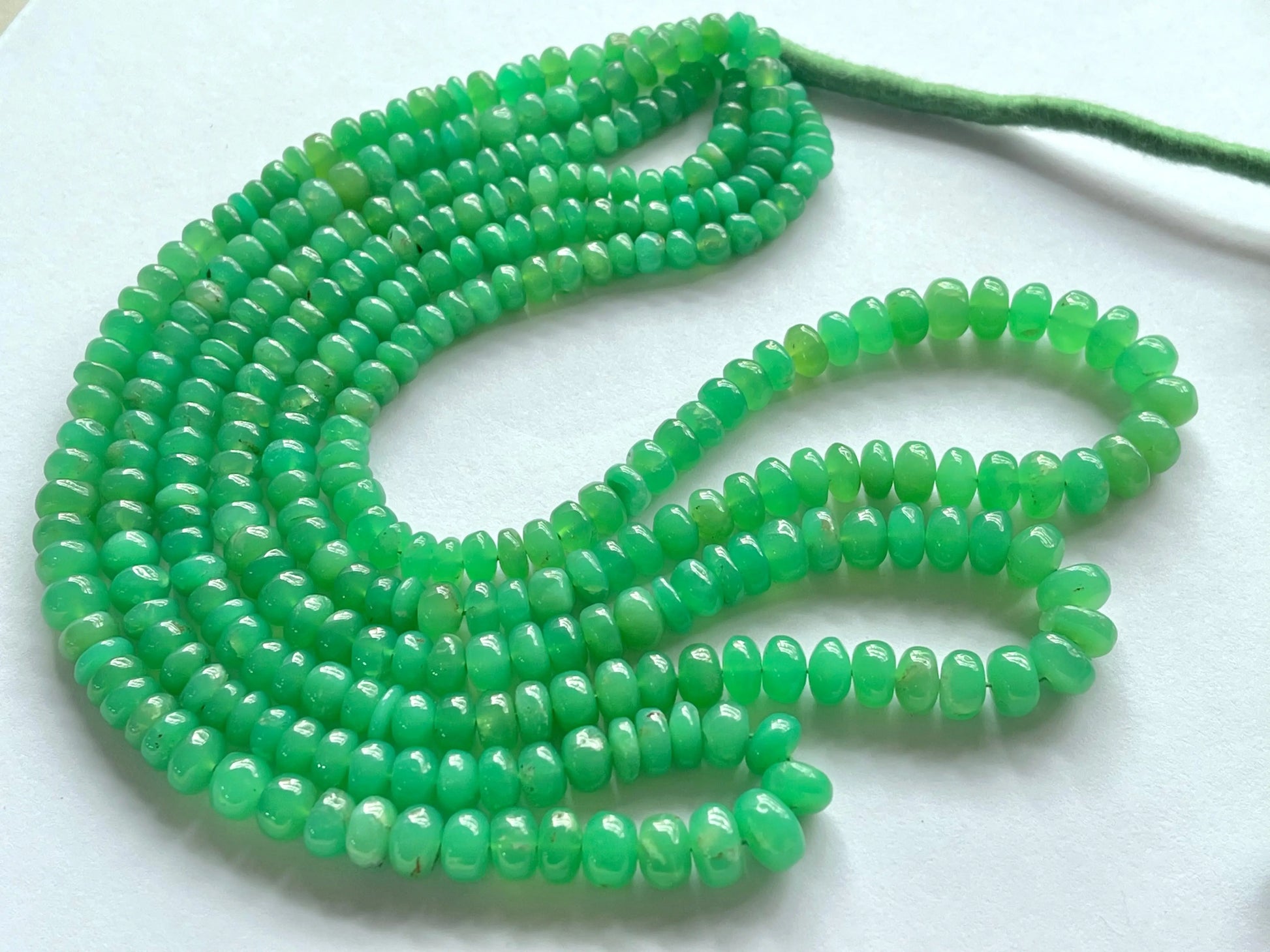 Natural Chrysoprase Smooth Rondelle Beads Beadsforyourjewelry