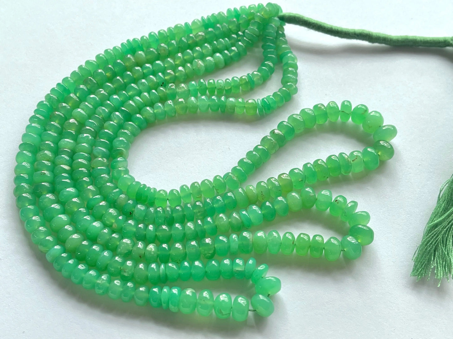 Natural Chrysoprase Smooth Rondelle Beads Beadsforyourjewelry