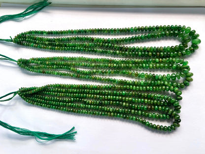 Natural Green Tsavorite Smooth Rondelle shape beads Beadsforyourjewelry