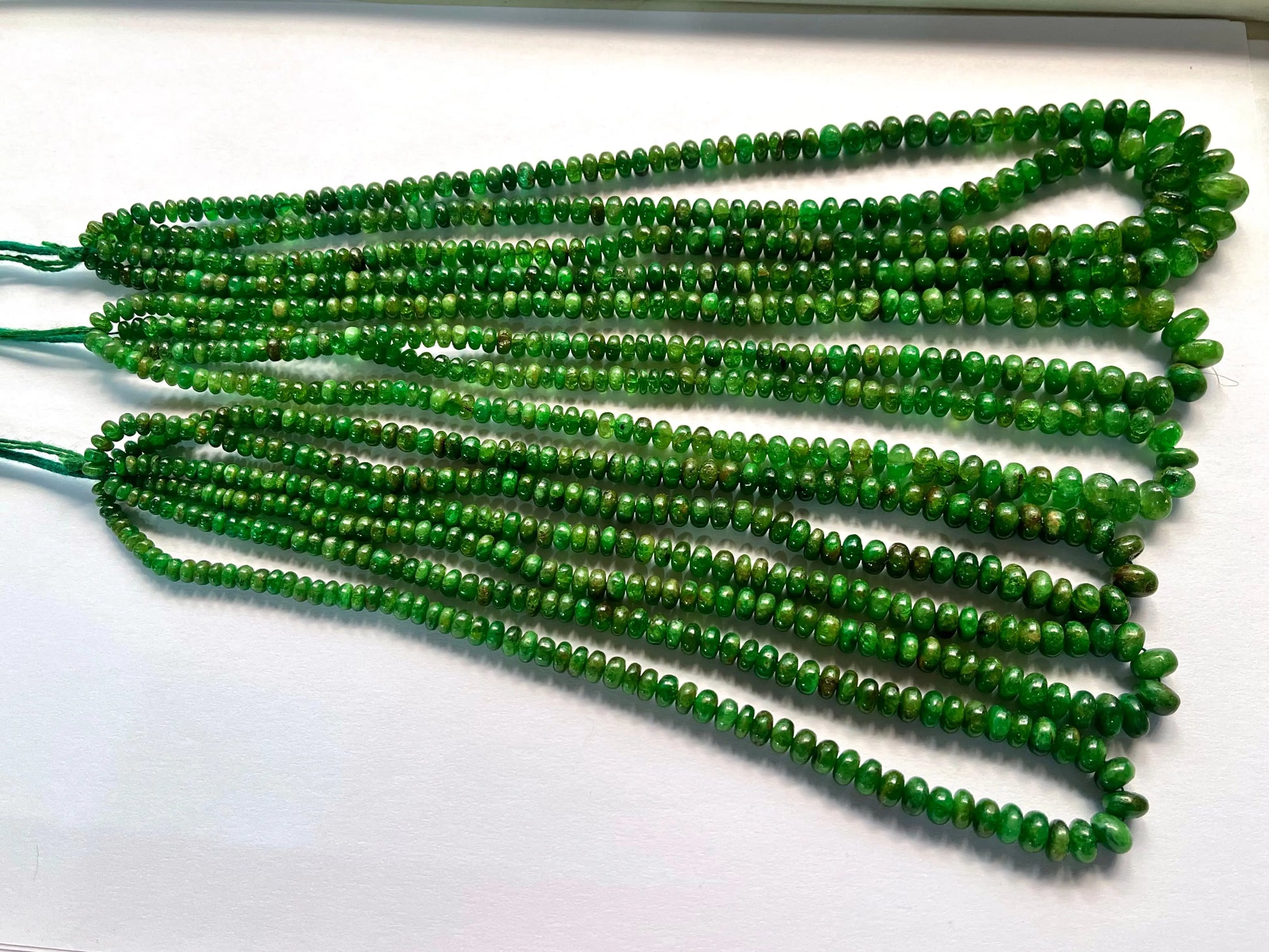 Natural Green Tsavorite Smooth Rondelle shape beads Beadsforyourjewelry