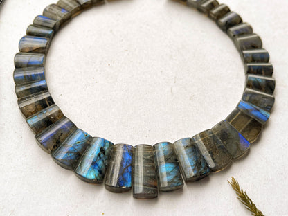 Natural Labradorite Multi Fire Bib Necklace, Cleopatra Egyptian Necklace, Fancy Beach Jewelry, AAA+ Labradorite Choker Handmade Necklace Beadsforyourjewelry