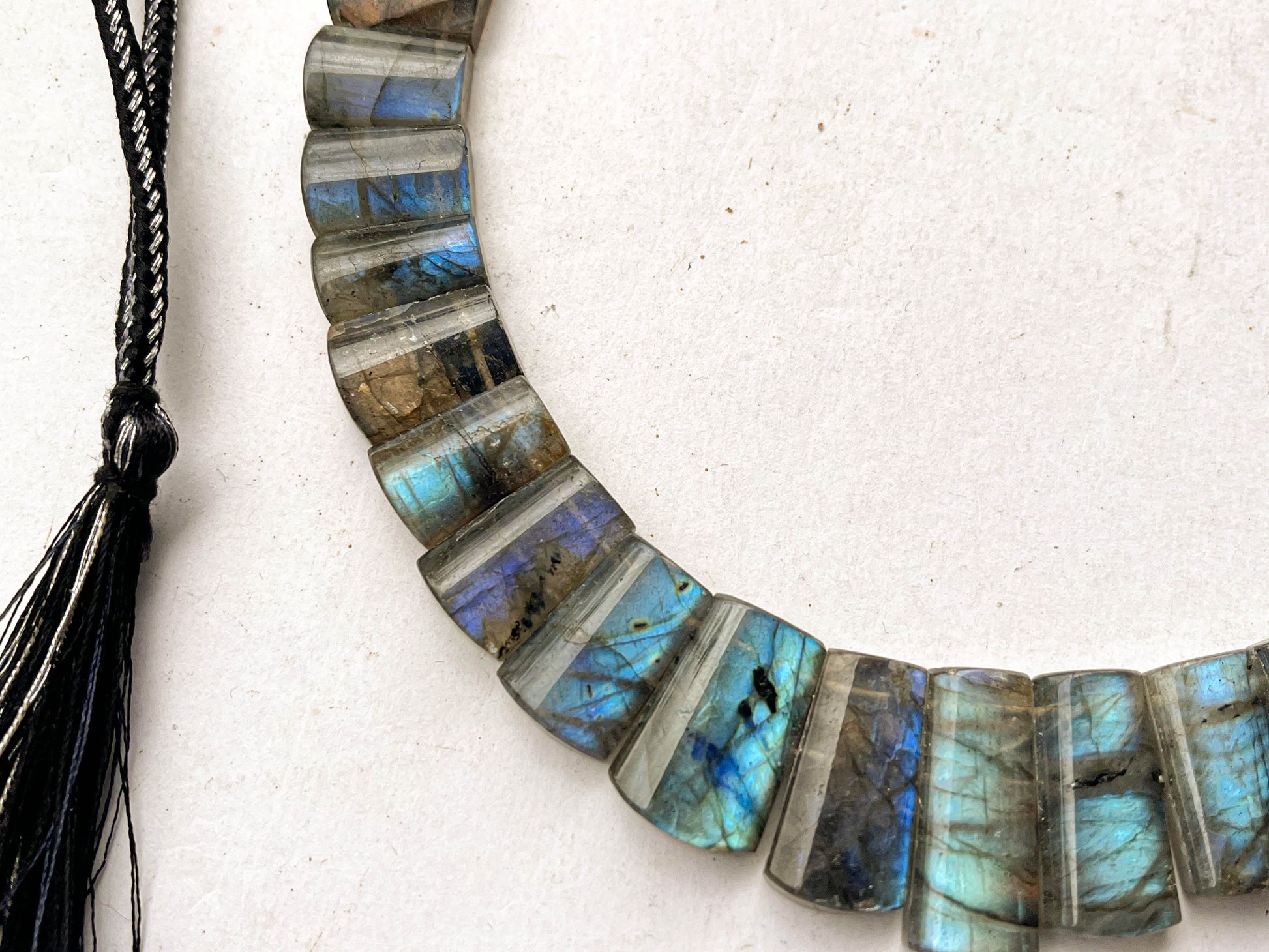 Natural Labradorite Multi Fire Bib Necklace, Cleopatra Egyptian Necklace, Fancy Beach Jewelry, AAA+ Labradorite Choker Handmade Necklace Beadsforyourjewelry