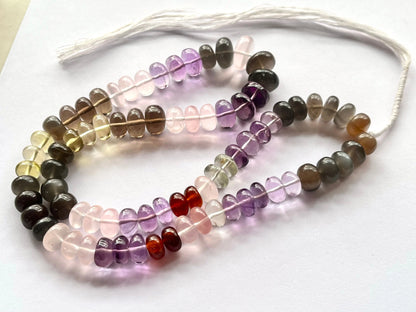 Natural Mix gemstones smooth rondelle beads Beadsforyourjewelry