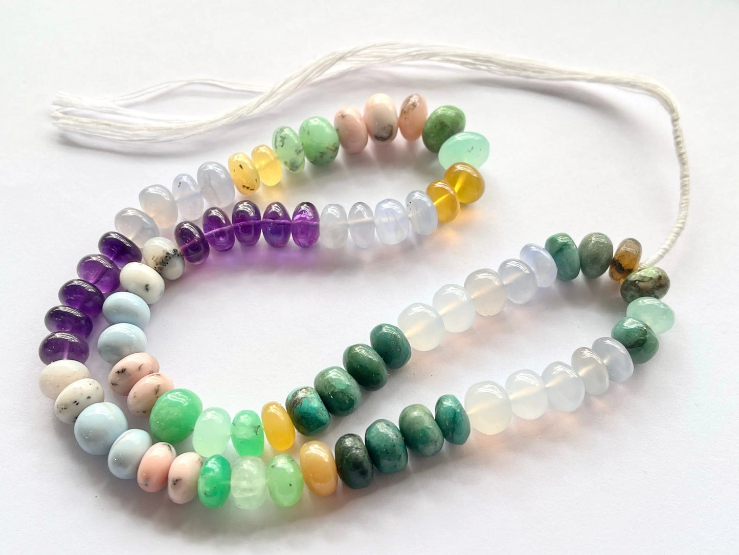 Natural Mix gemstones smooth rondelle beads Beadsforyourjewelry