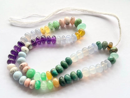 Natural Mix gemstones smooth rondelle beads Beadsforyourjewelry