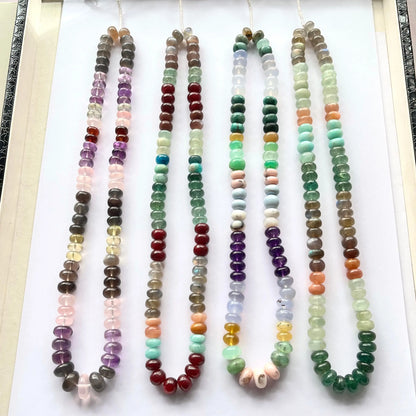 Natural Mix gemstones smooth rondelle beads Beadsforyourjewelry