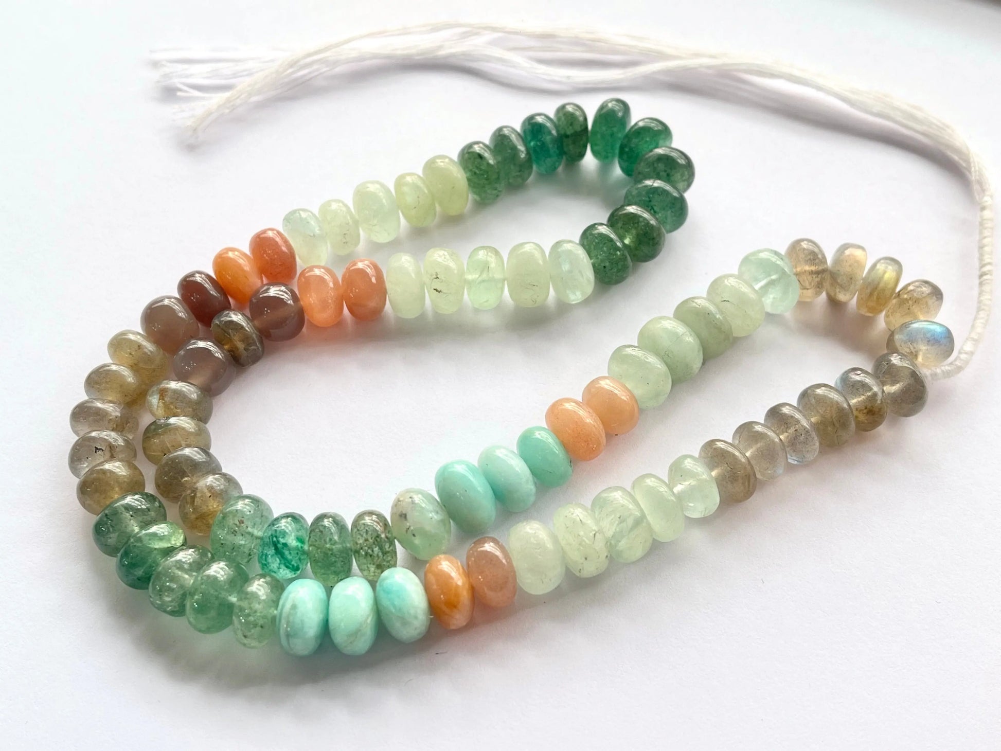 Natural Mix gemstones smooth rondelle beads Beadsforyourjewelry